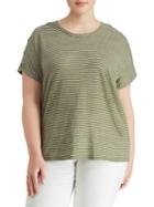 Lauren Ralph Lauren Plus Lace-up-sleeve T-shirt
