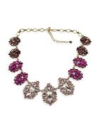 Belle By Badgley Mischka Pink Ombre Stone Cluster Necklace