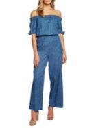 Cece Meadow Monet Wide-leg Off-the-shoulder Jumpsuit