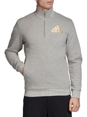 Adidas Half-zip Cotton-blend Sweatshirt