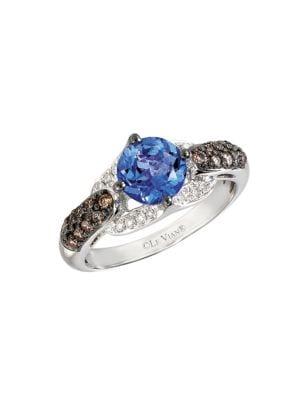 Le Vian Vanilla Diamond, Chocolate Diamond, Tanzanite And 14k White Gold Ring