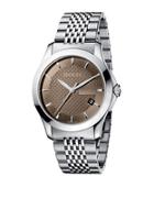 Gucci G-timeless Stainless Steel Bracelet Watch/brown