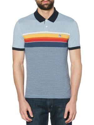 Original Penguin Regular-fit Engineered Stripe Cotton Polo