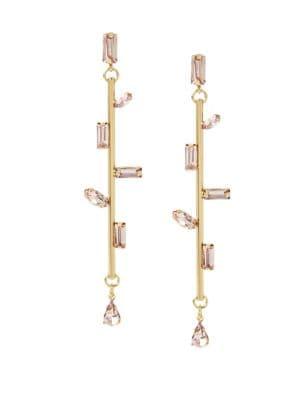 Bcbgeneration Haute Hangers 12k Yellow Gold Crystal Linear Earrings