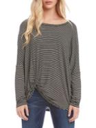 Karen Kane Striped Pick-up Top