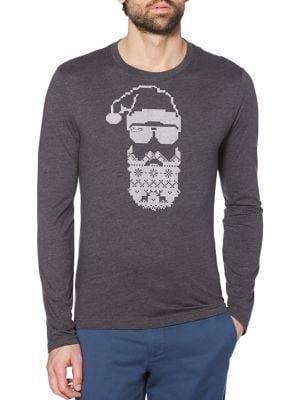 Original Penguin Slim-fit Santa Graphic Long-sleeve Tee