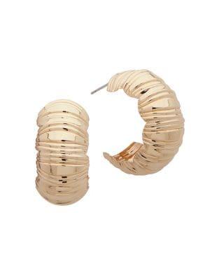 Anne Klein Goldtone Thick Hoop Earrings