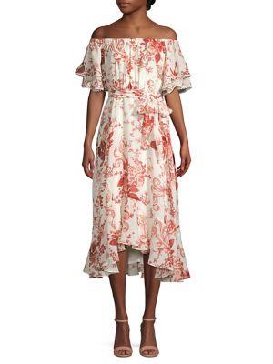 Gabby Skye Floral Off-the-shoulder Dress