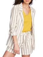 1.state Cabana Stripe Roll-tab Longline Blazer
