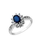 Lord & Taylor Sapphire Ring In 14 Kt. White Gold