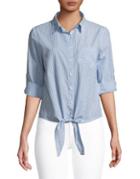 Ivanka Trump Tie-front Roll-sleeve Shirt