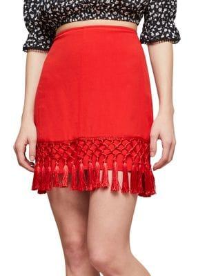 Miss Selfridge High-rise Tassle Skirt