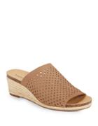 Lucky Brand Jemya Leather Espadrille Wedge Slides