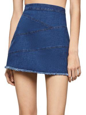 Bcbgeneration Frayed Edge Denim Mini Skirt