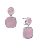 Effy Sterling Silver And Rose Quartz Drop Earrings