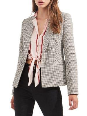 Miss Selfridge Checkered Button-front Jacket
