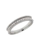 Lord & Taylor 14k White Gold Rope Edge Ring