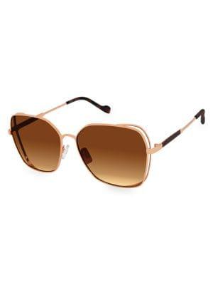 Jessica Simpson 60mm Geometric Sunglasses