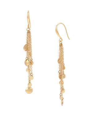 Robert Lee Morris Collection Golden Target Chain Linear Drop Earrings