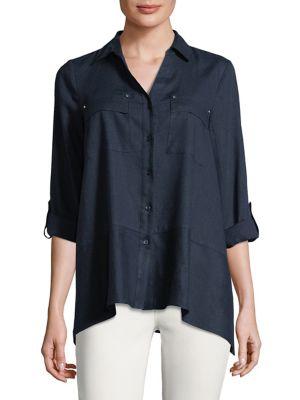 Jones New York Flounce-hem Shirt