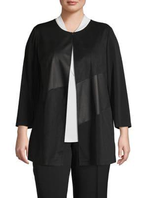 Kasper Plus Open-front Jacket