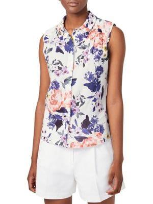 French Connection Acaena Floral Voile Blouse
