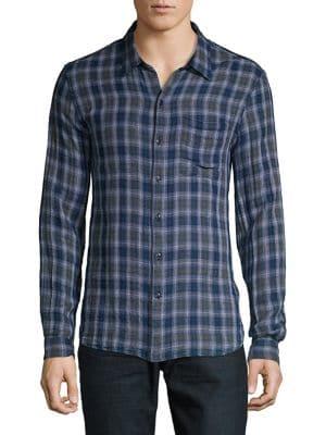 John Varvatos Star U.s.a. Reversible Plaid Button-down Shirt