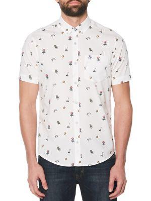 Original Penguin Slim-fit Printed Button-down Shirt