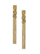 Etienne Aigner Golden Wheat Chain Braided Linear Drop Earrings