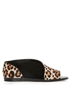 1.state Celvin Leopard Print Calf Hair D'orsay Flats