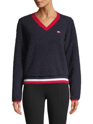 Tommy Hilfiger Performance Logo Faux Fur Sweatshirt