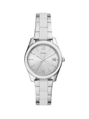 Fossil Scarlette Mini Stainless Steel & Silicone Bracelet 3-hand Watch