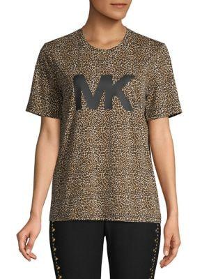 Michael Michael Kors Logo Leopard-print T-shirt