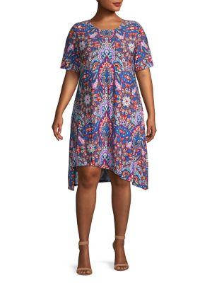 Context Plus Tapestry Paisley Contour Shift Dress