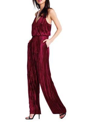 Aidan By Aidan Mattox Textured Velvet Jumpsuit