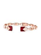 Michael Kors Mercer Rosegold-plated Sterling Silver Link Hinged Cuff