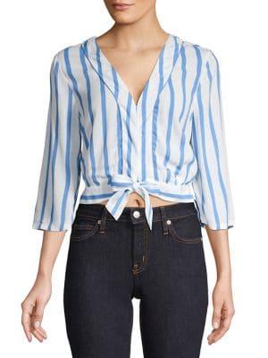 Miss Selfridge Striped Tie-front Top