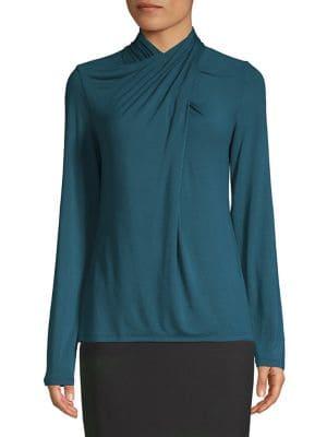 Elie Tahari Wrap-neck Blouse