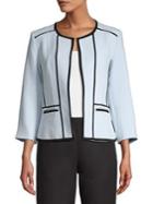 Kasper Piping Open Front Jacket