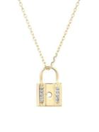 Adina Reyter 14k Yellow Gold And Diamond Tiny Pave Lock Pendant Necklace