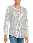 Lucky Brand Ditsy Printed Hi-lo Top