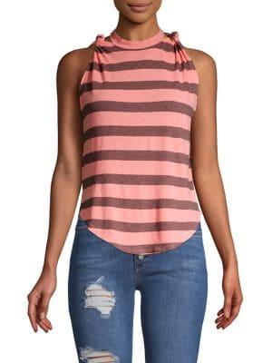 Free People Twist Striped Cotton Tank Top