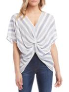 Karen Kane Striped Twist-front Top