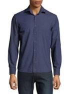 Black Brown Slim-fit Medallion-print Shirt