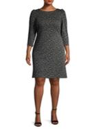 Calvin Klein Plus Balloon-sleeve Leopard Jacquard Dress