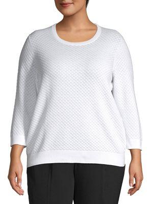 Lord & Taylor Plus Popcorn-stitch Sweater