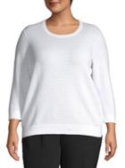 Lord & Taylor Plus Popcorn-stitch Sweater