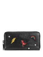 Coach Embroidered Leather Wallet