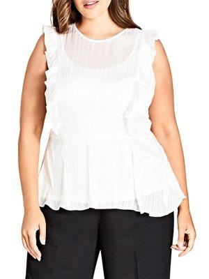 City Chic Plus Simply Striped Top