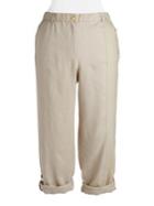 Calvin Klein Plus Plus Plus Linen Rolled-cuff Pants